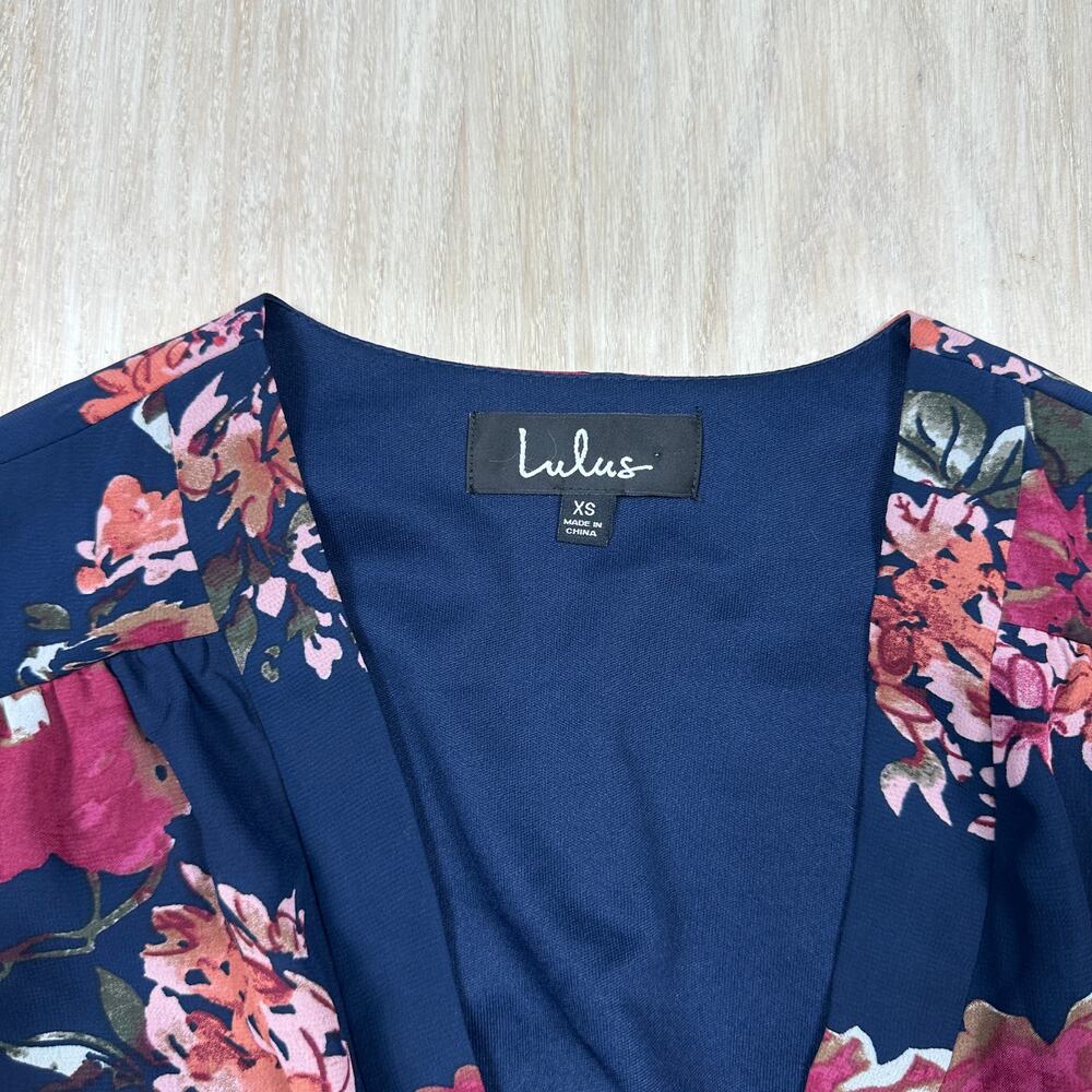 Lulu's Floral Pretty Pretender Romantic Ruffle Party Mini Cocktail Dress XS - Picture 5 of 12